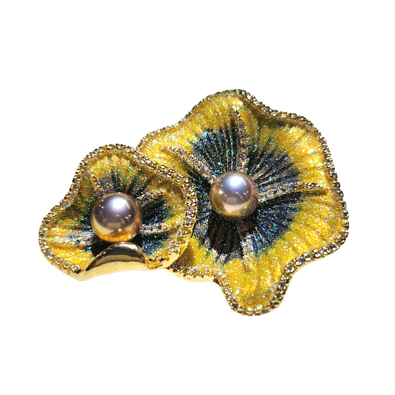 Dual Lotus Flower Brooch
