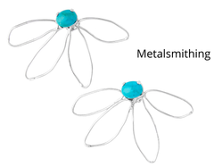 Earrings by traditional metalsmithing